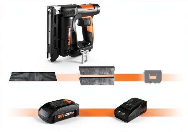 Worx 20V Cordless Crown Stapler Kit Battery Charger Included-6