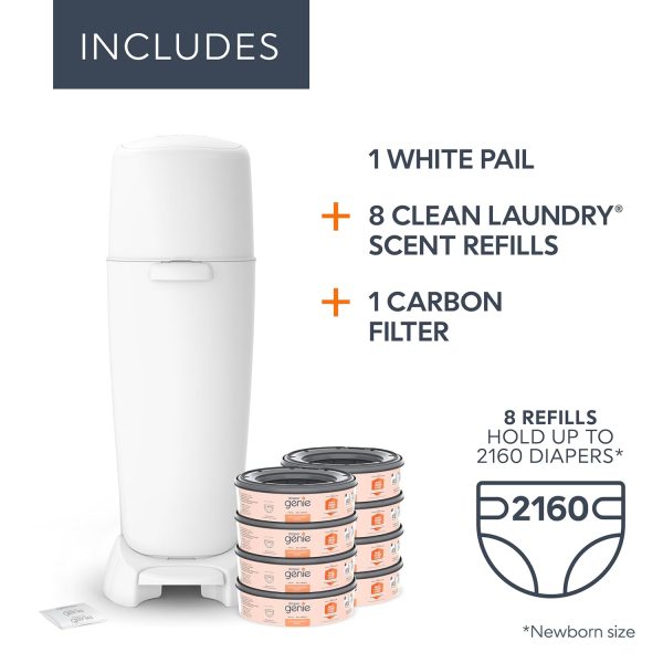 Diaper Genie Complete Pail White Odor Control-1