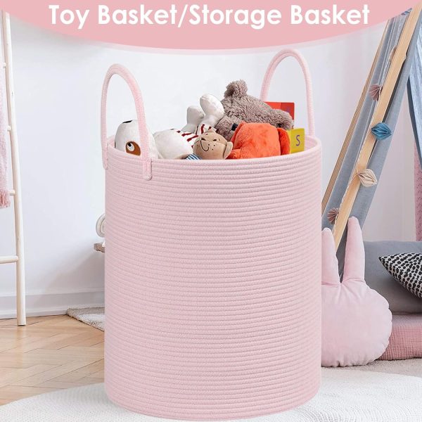 HOBASKET Cotton Rope Laundry Basket-3